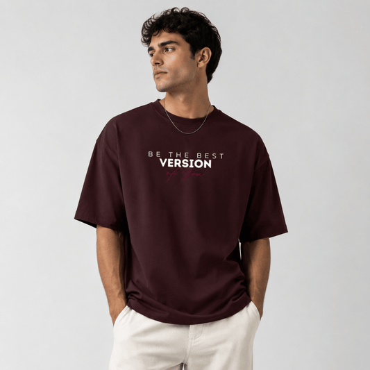 Men's Oversized Maroon T-Shirt