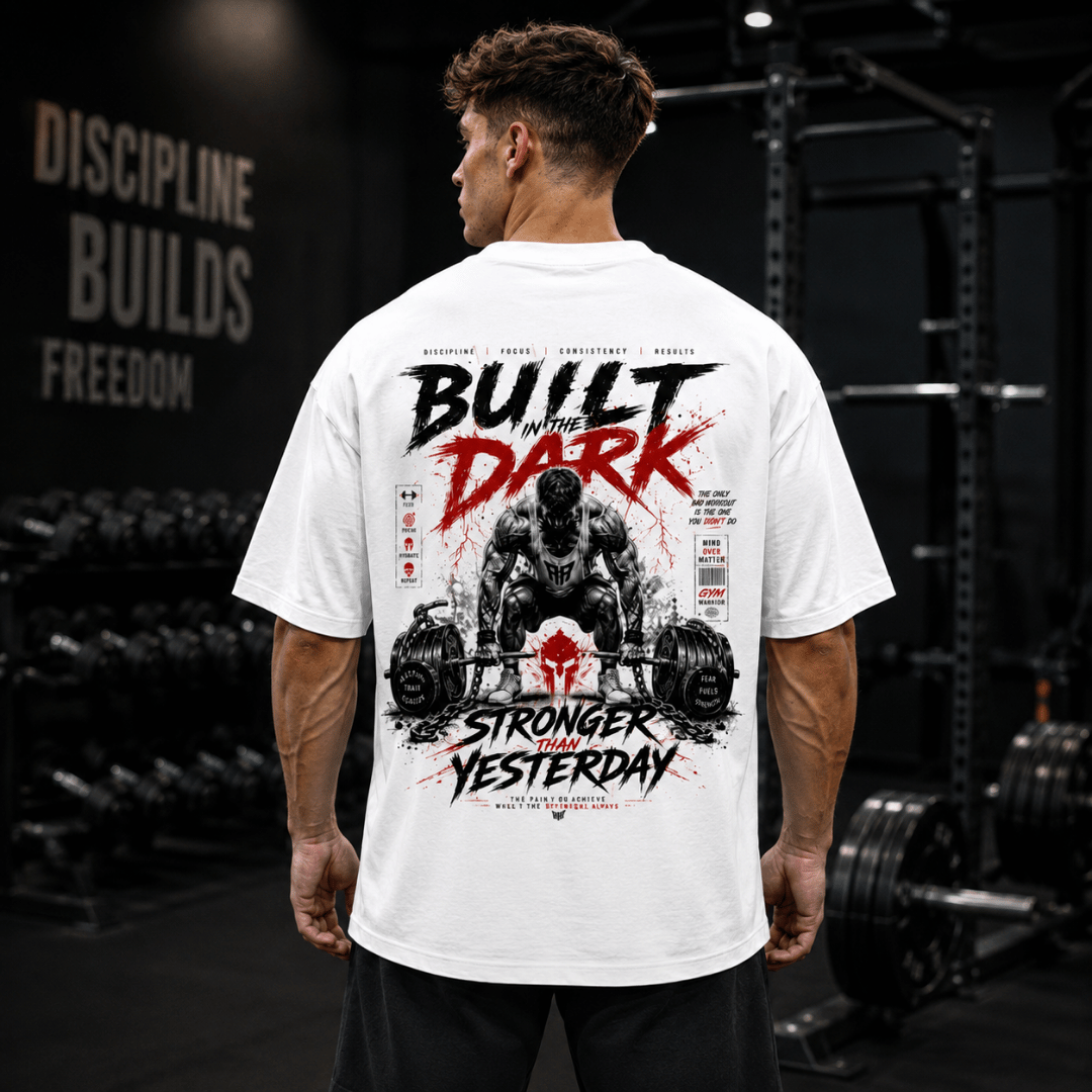 Built in the Dark – Oversized Gym T-Shirt for Men