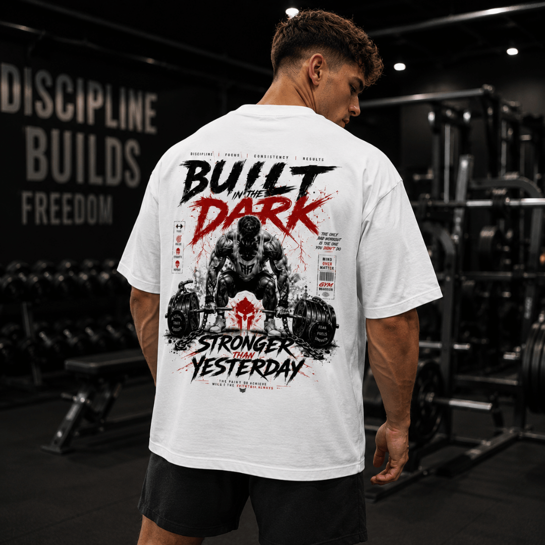 Built in the Dark – Oversized Gym T-Shirt for Men