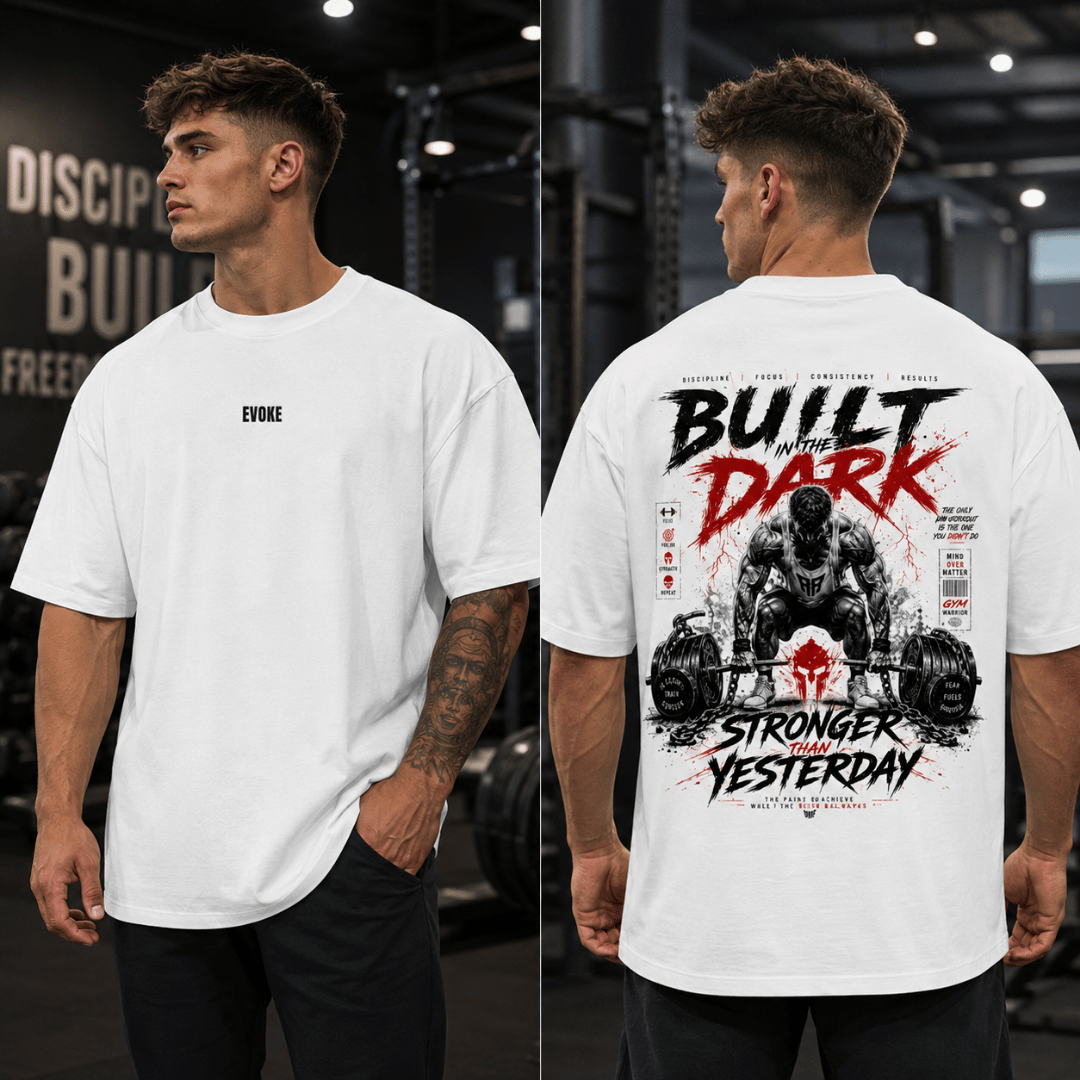 Built in the Dark – Oversized Gym T-Shirt for Men