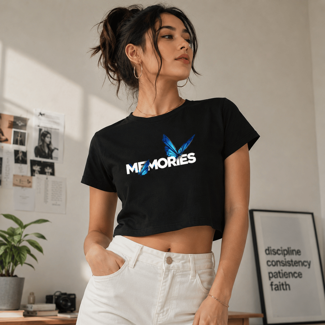 Memories Butterfly Baby Tee for Women