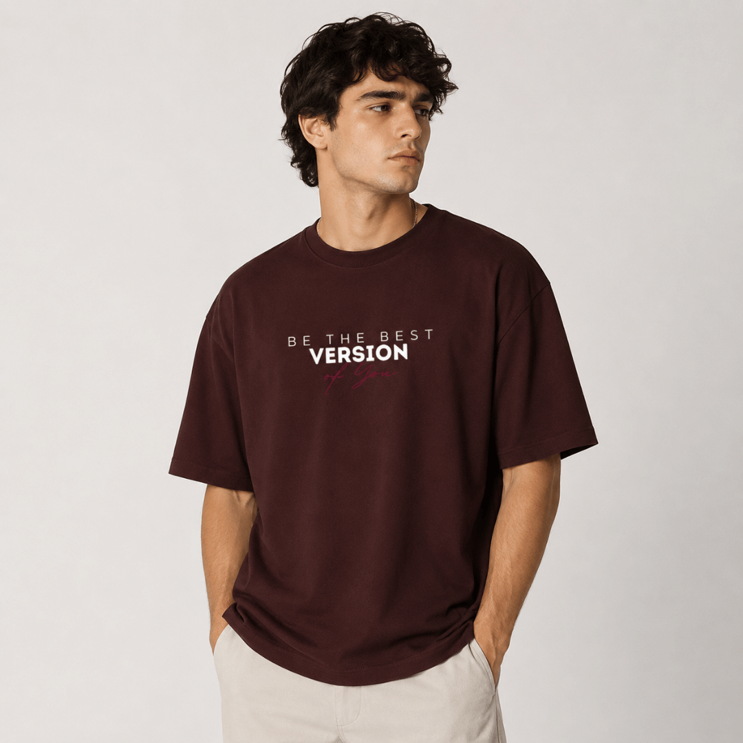 Men's Oversized Maroon T-Shirt