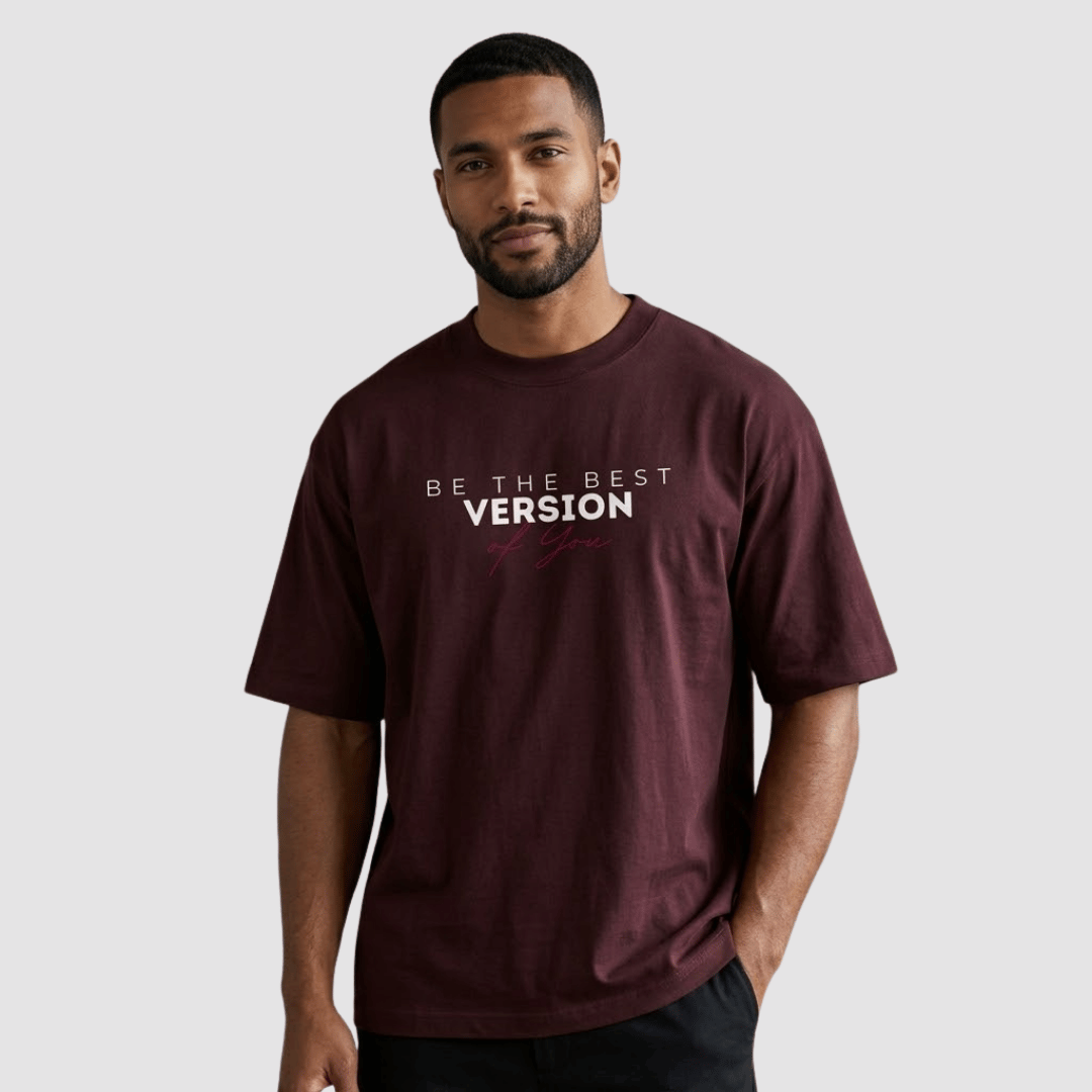 Men's Oversized Maroon T-Shirt