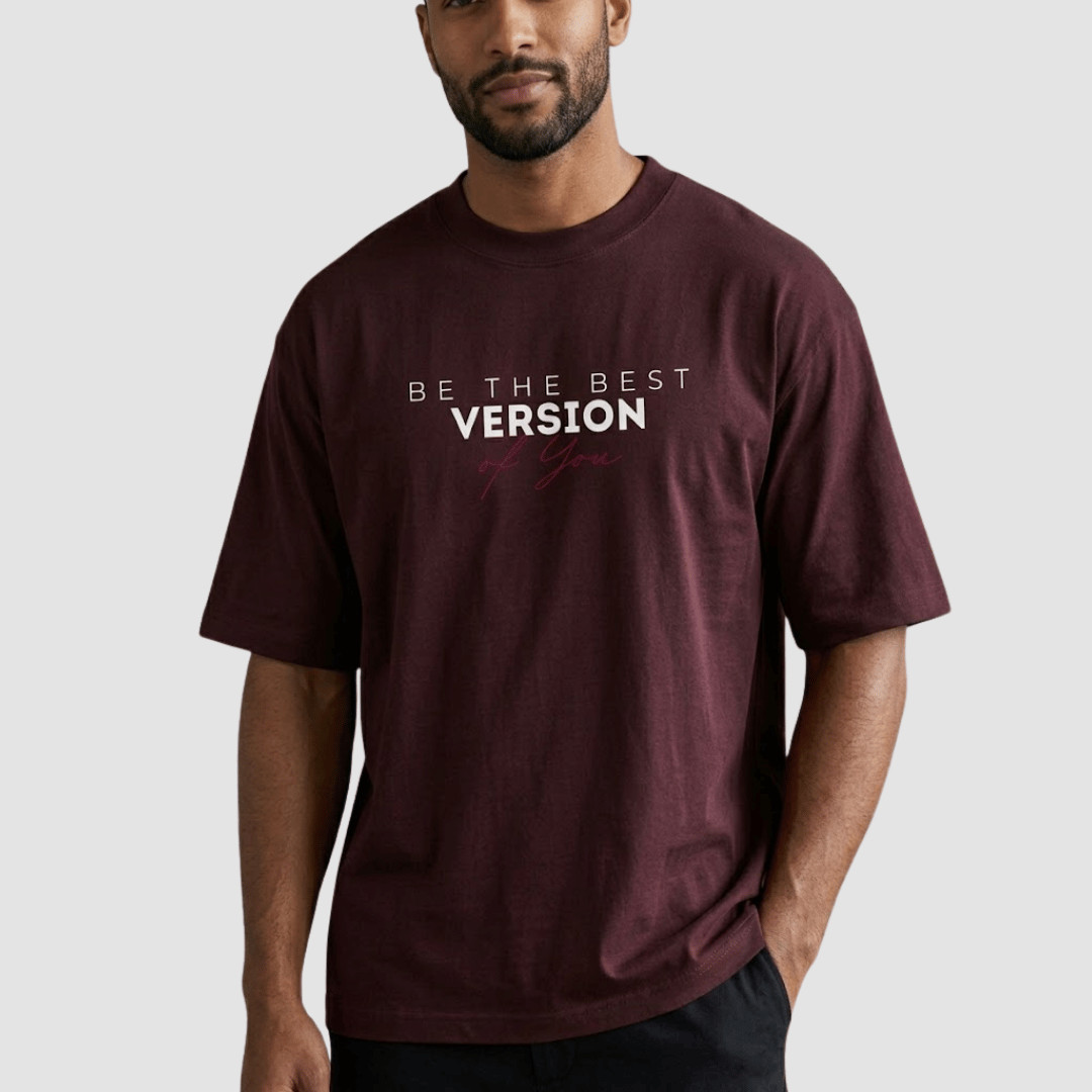 Men's Oversized Maroon T-Shirt