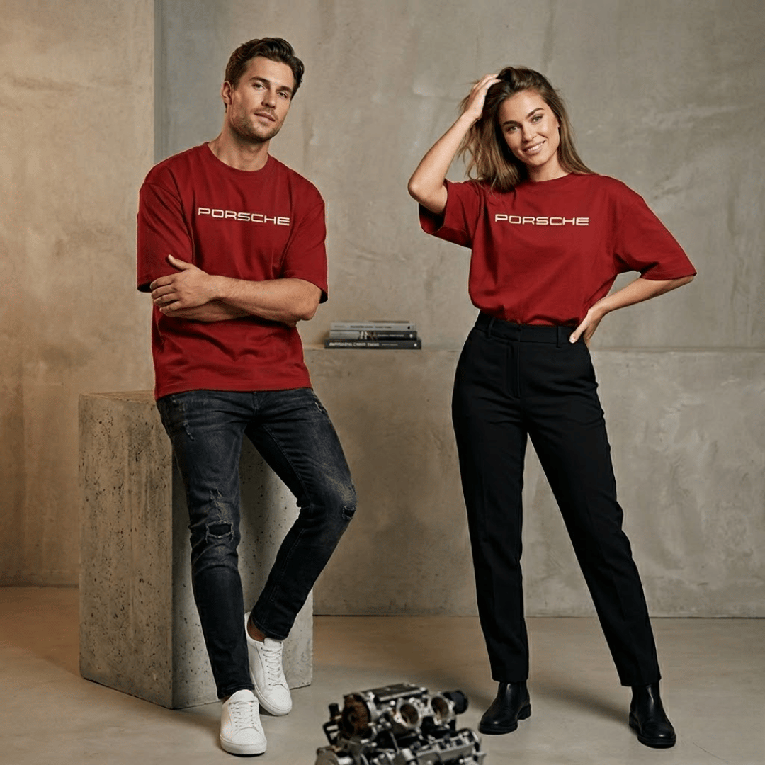 PORSCHE 911 Oversized Graphic Unisex Tee – 240GSM Cotton